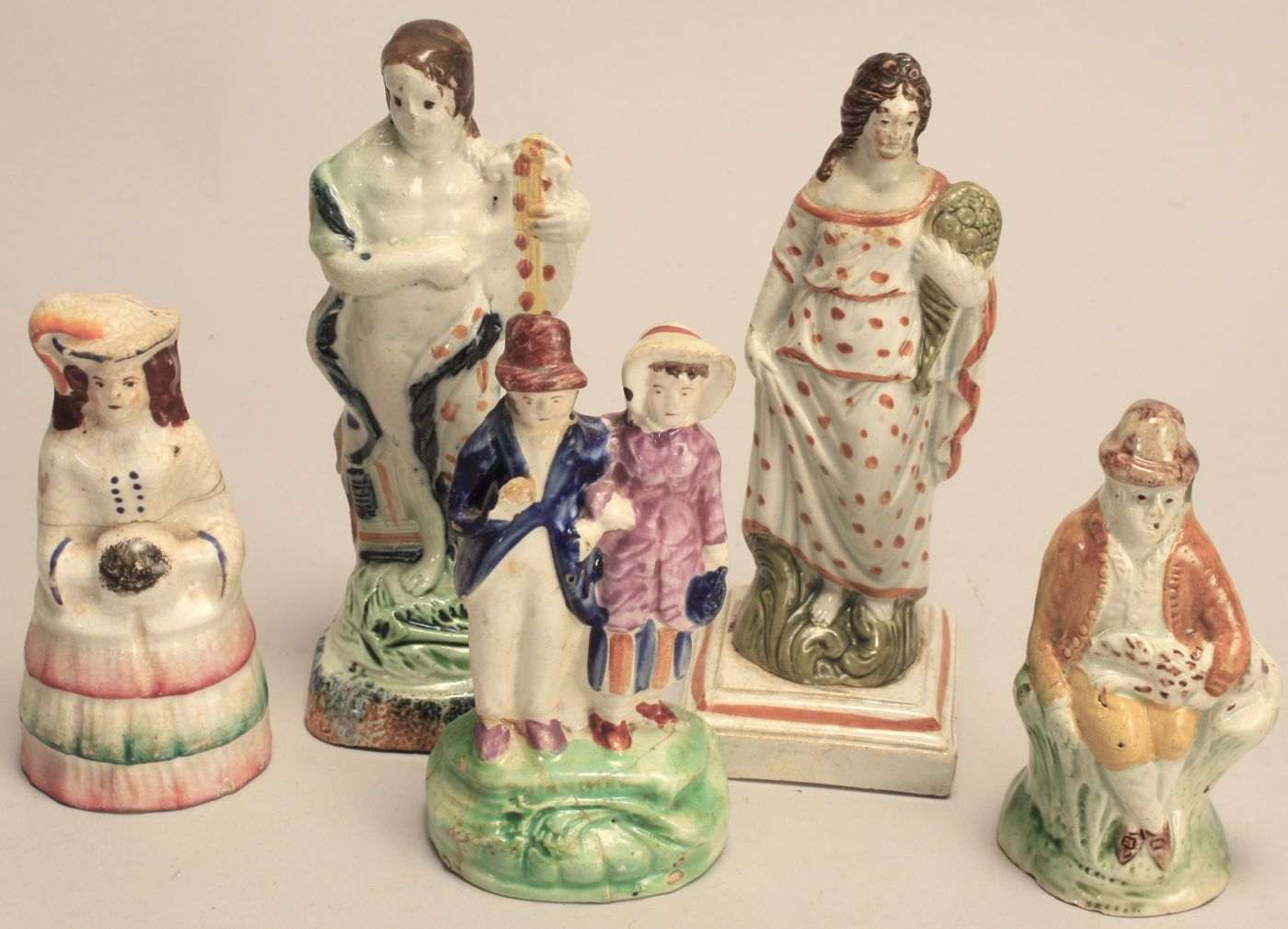 FIVE ENGLISH STAFFORDSHIRE FIGURES19th 14a954