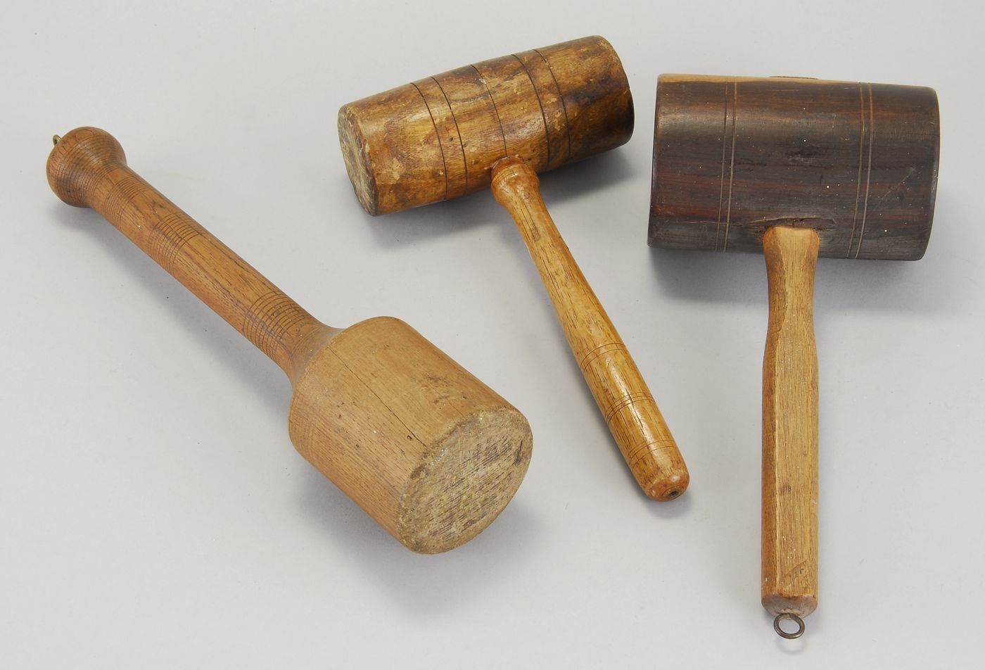 THREE WOODEN MALLETS19th CenturyOne 14a975