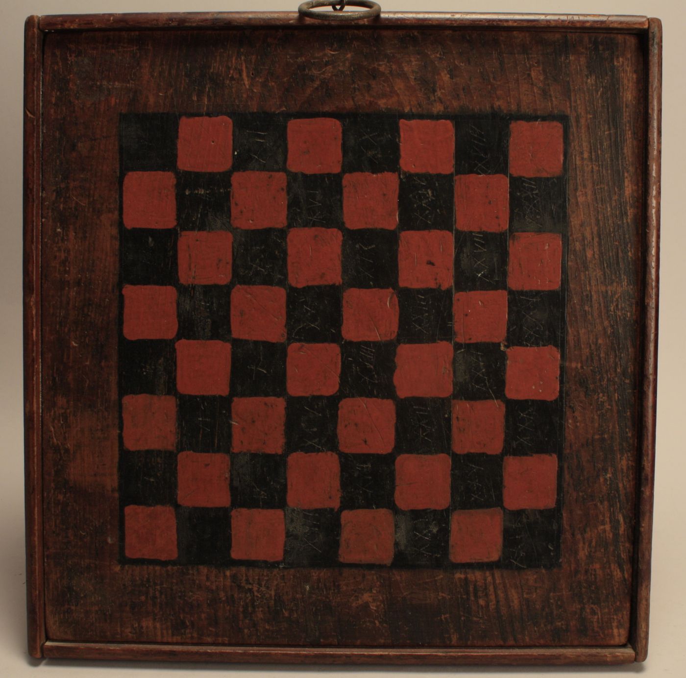 FRAMED CHECKERBOARD IN RED AND