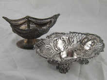 Two Victorian silver bonbon dishes