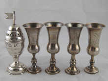 Four near identical kiddush cups 4.4oz.