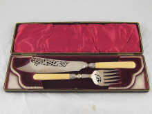 A cased pair of Edwardian fish 14ab15