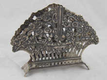 A Soviet silver napkin rack shaped