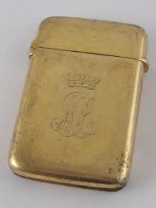 A silver gilt vesta case hallmarked
