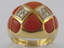 An 18 carat gold coral and diamond 14ab7b