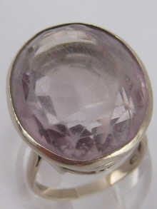 An 18 carat white gold quartz ring.