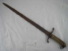 A Naval officers sword with gilt lions