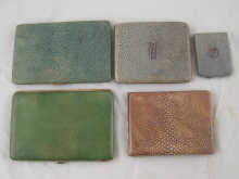 A collection of five shagreen covered