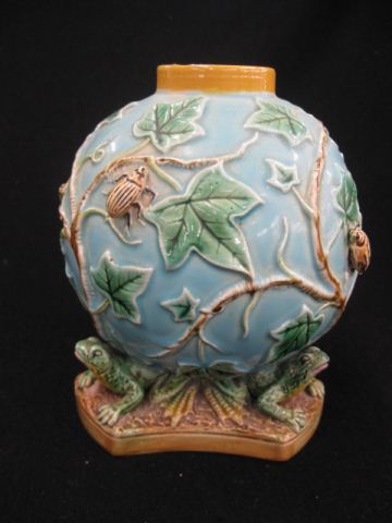 George Jones Majolica Pottery Vase globe