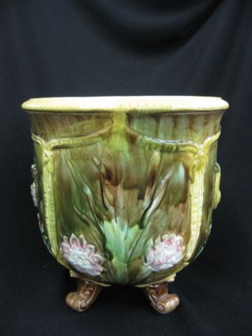 Majolica Pottery Jardiniere bird