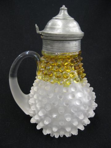 Victorian Art Glass Syrup Pitcher 14abec