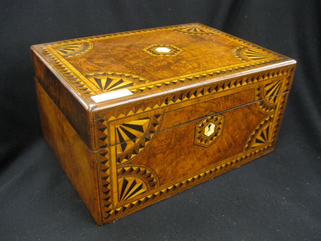 Victorian Inlaid Wooden Box mother-of-pearl