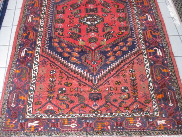 Hamadan Persian Handmade Rug geometric 14ac01