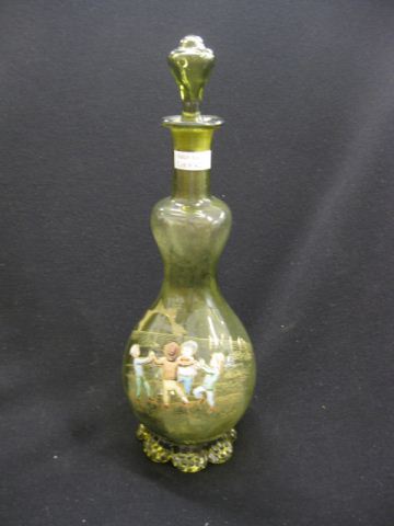 Victorian Enameled Art Glass Decanter 14ac08
