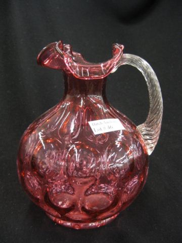 Cranberry Art Glass Pitcher coin 14ac0b