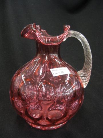 Cranberry Art Glass Pitcher coin spot