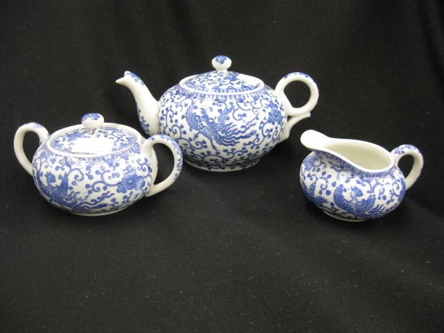 3 pc. Japanese Porcelain Tea Set phoenix