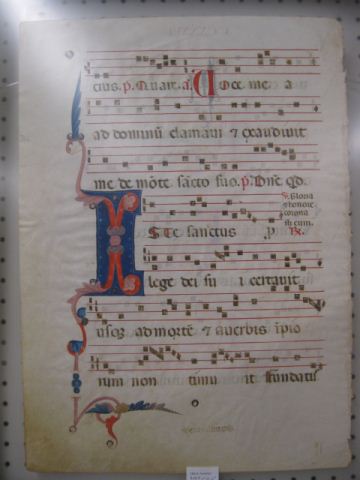 Latin Illuminated Sheet Music on parchment