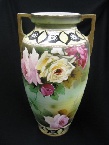 Japanese Satsuma Pottery Vase floral 14ac29