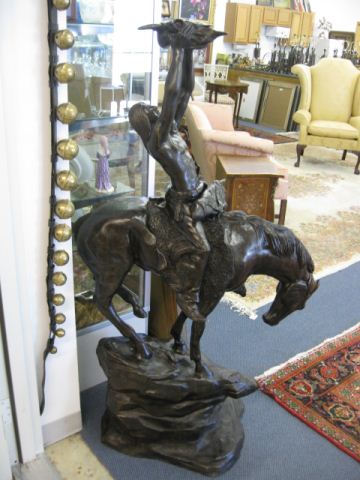 Lifesize Bronze of Indian on Horseback