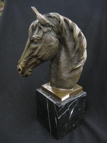 Bronze Statue of a Horse Head signed 14ac7d
