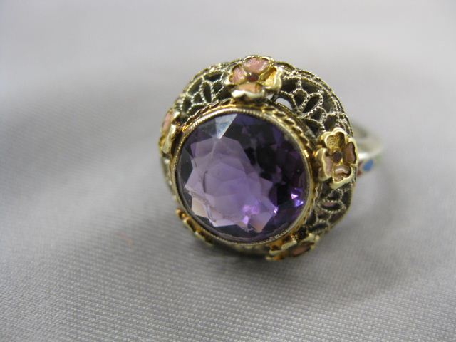 Amethyst Ring 3 carat covered gem 14ac89
