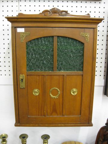 Victorian Wall Cabinet green glass