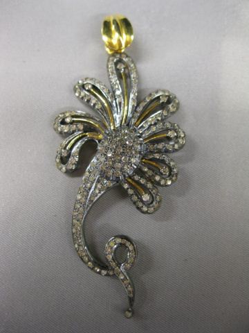 Diamond Pendant fancy flower loaded 14acd9