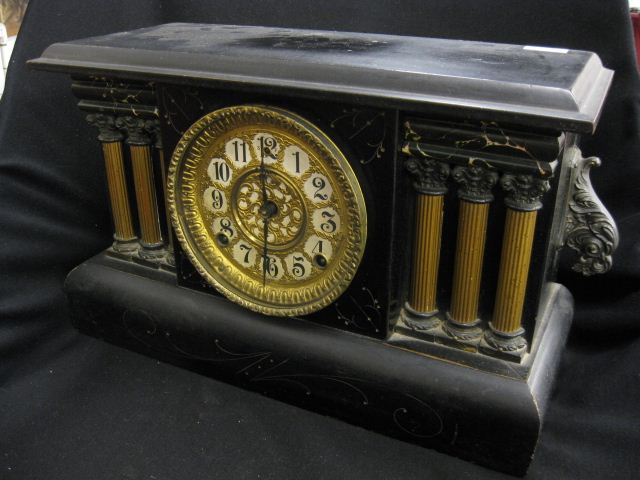 Gilbert Mantle Clock ebonized wooden