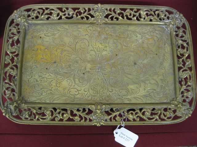 Victorian Brass Dresser Tray fancy 14ace6