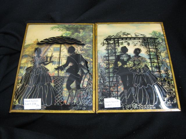 Pair of Deco Silhouette Art courting 14ace7