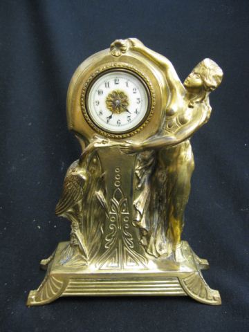 Art Nouveau Mantle Clock bronzed 14acf0