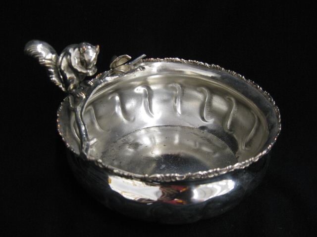Victorian Silverplate Bowl with Squirrelon