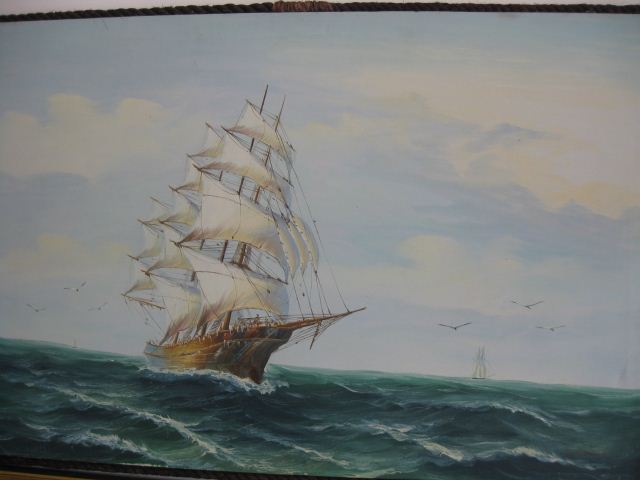 L. Morgan Oil Sailing Ship at Sea