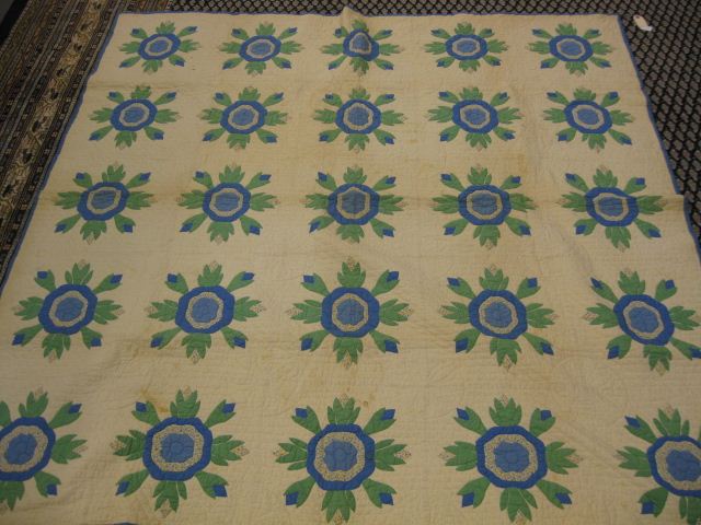 Antique Handmade Quilt floral in 14ad16