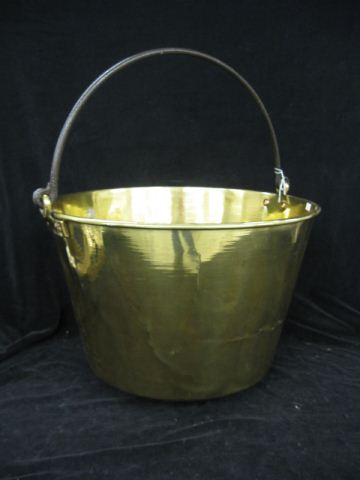Large Brass Pail Victorian 18 1 2  14ad36