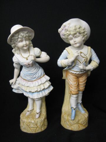 Pair of Bisque Figurines boy & girl