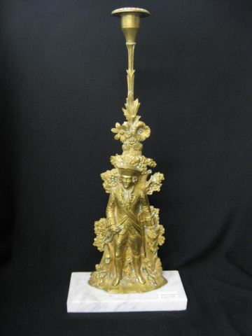 Cornelius 1840 Figural Brass Candlestick 14ad49