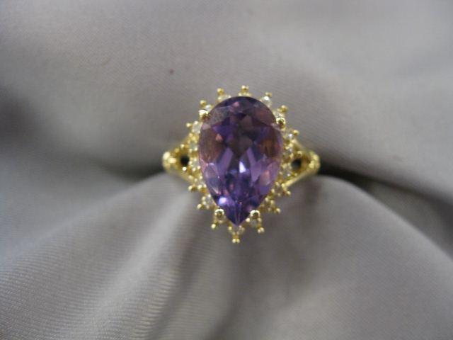 Amethyst Diamond Ring 4 carat 14ad52