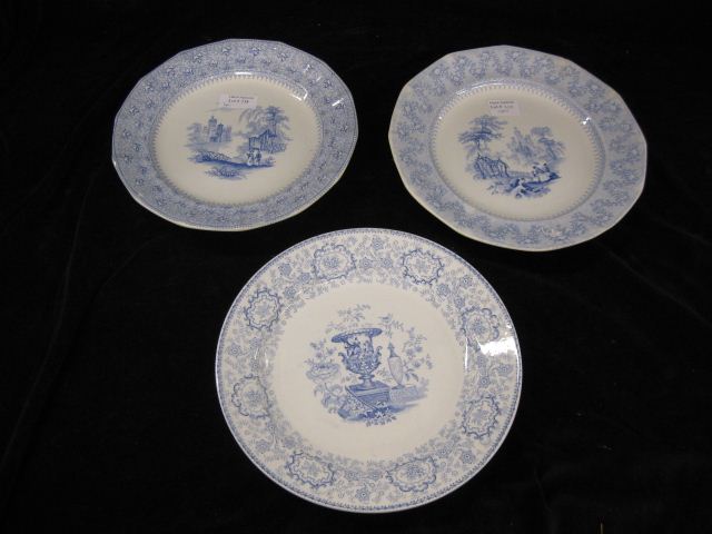 3 Victorian Transferware Plates