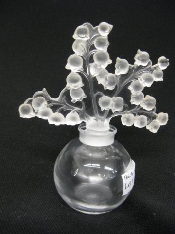 Lalique Crystal Perfume Bottle Lily