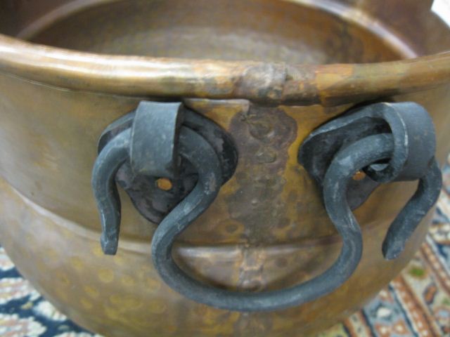 Oval Copper Pail with Iron Handles