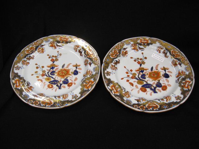 Pair of Spode Plates Imari style floral
