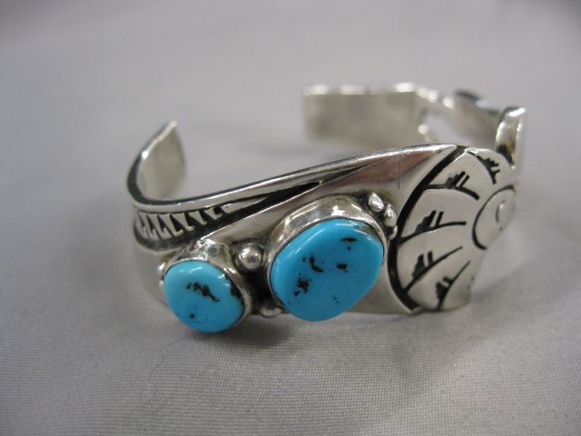 Indian Sterling Turquoise Bracelet 14adcd