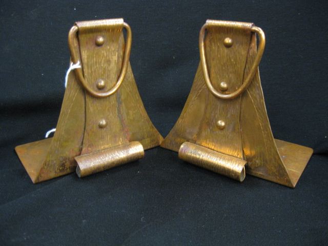 Pair of Arts Crafts Copper Bookends 14adec
