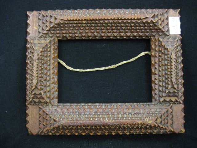 Tramp Art Frame made from cigar boxes