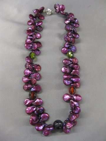 Pearl Necklace rich amethyst pearls 14adf7