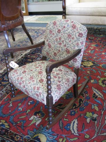 Child's Antique Rocker floral tapestry.