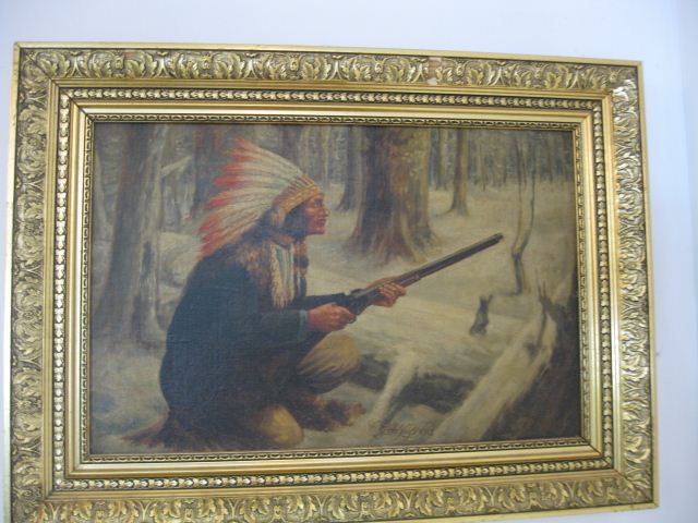 C Goldfigs Oil Indian with Rifle 14ae02