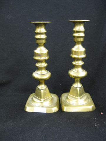 Pair of Victorian Brass Candlesticks 14ae23